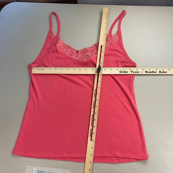 GAP Lace Trimmed Tank Top Womens XL Pink Soft Stretch Cami Babydoll Vintage Y2K - Picture 5 of 10